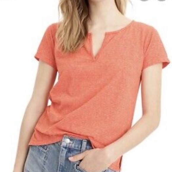 J crew split neck T-shirt - Picture 2 of 5